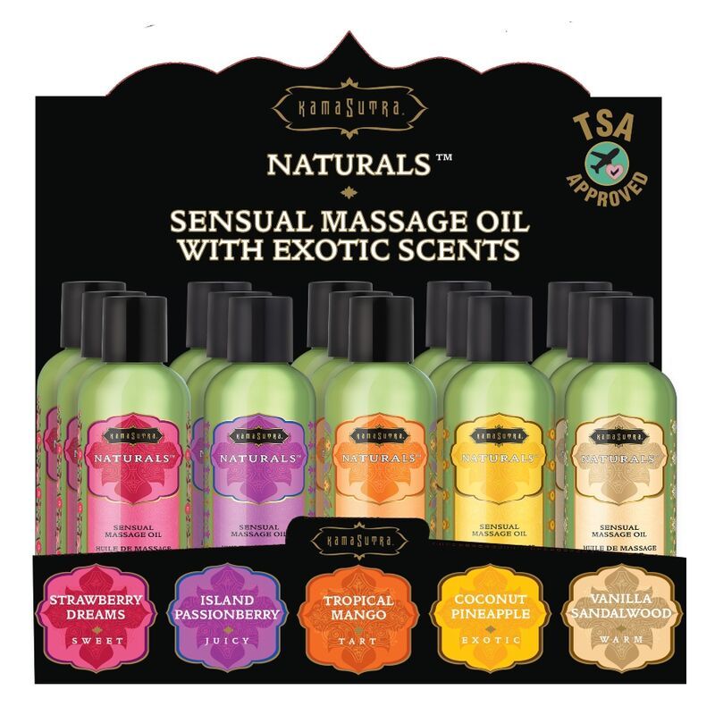 KAMASUTRA NATURALS PACK ACEITES MASAJES CON AROMA EXOTICO 15 UDS
