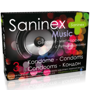 SANINEX CONDOMS MUSIC PUNTEADO 3 UDS